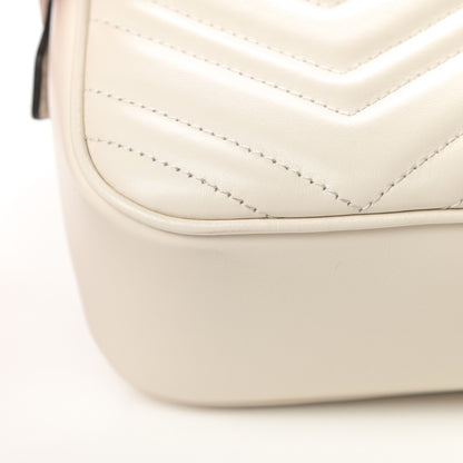Gucci Calfskin Matelasse Small GG Marmont Chain Shoulder Bag White 11 of 12