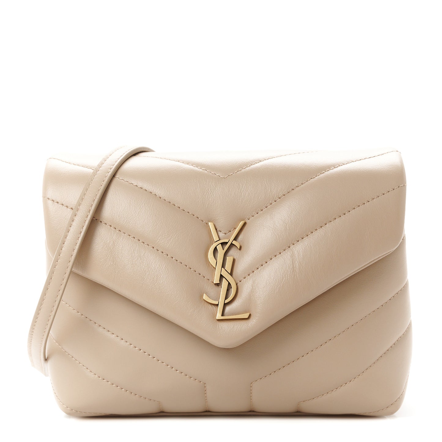 Calfskin Y Quilted Monogram Toy Loulou Crossbody Bag Dark Beige