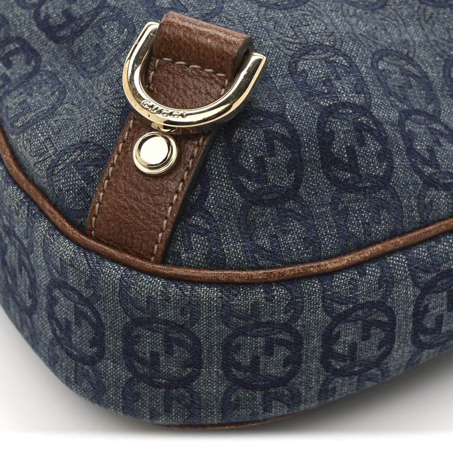 Denim GG Medium Abbey Ring Hobo Blue