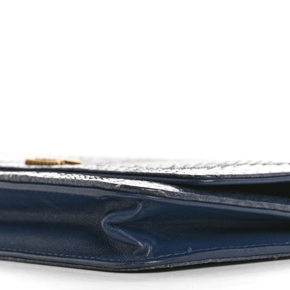 Chanel Snakeskin Wallet On Chain WOC Blue 11 of 18