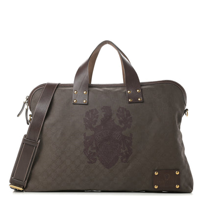 Gucci Monogram Calfskin Studded Tote Brown 1 of 10