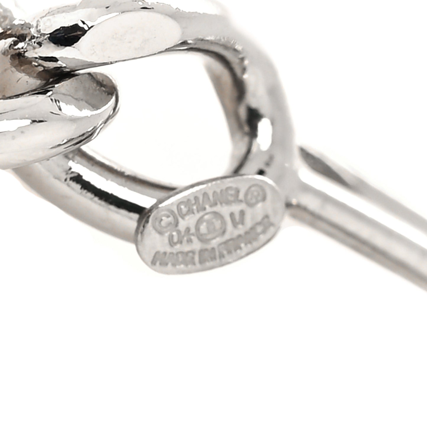 Metal CC Chain Logo Belt Silver