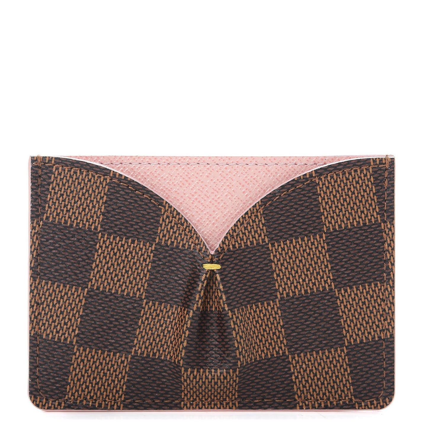 Damier Ebene Caissa Card Holder Rose Ballerine