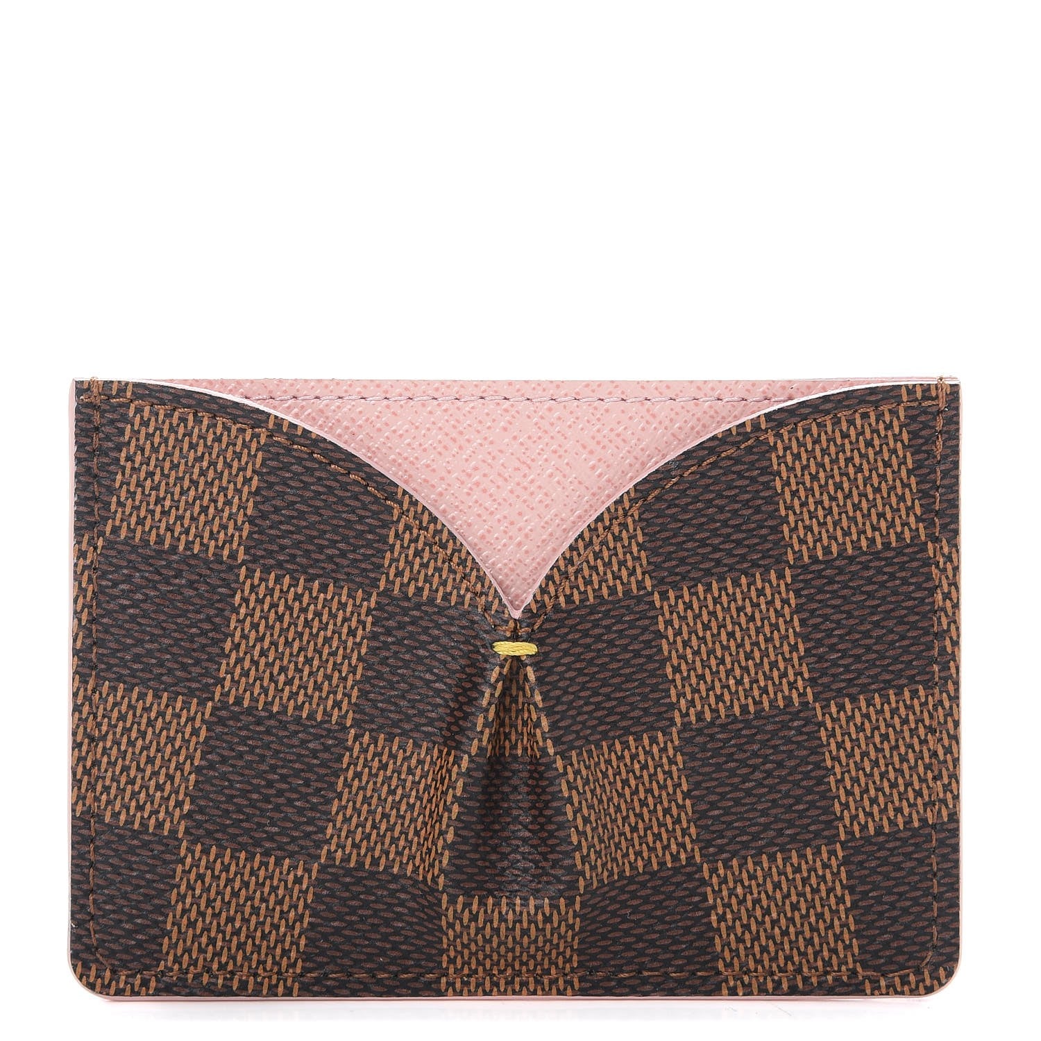 Louis Vuitton Damier Ebene Caissa Card Holder Rose Ballerine 1 of 8