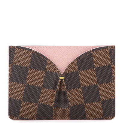 Louis Vuitton Damier Ebene Caissa Card Holder Rose Ballerine 1 of 8