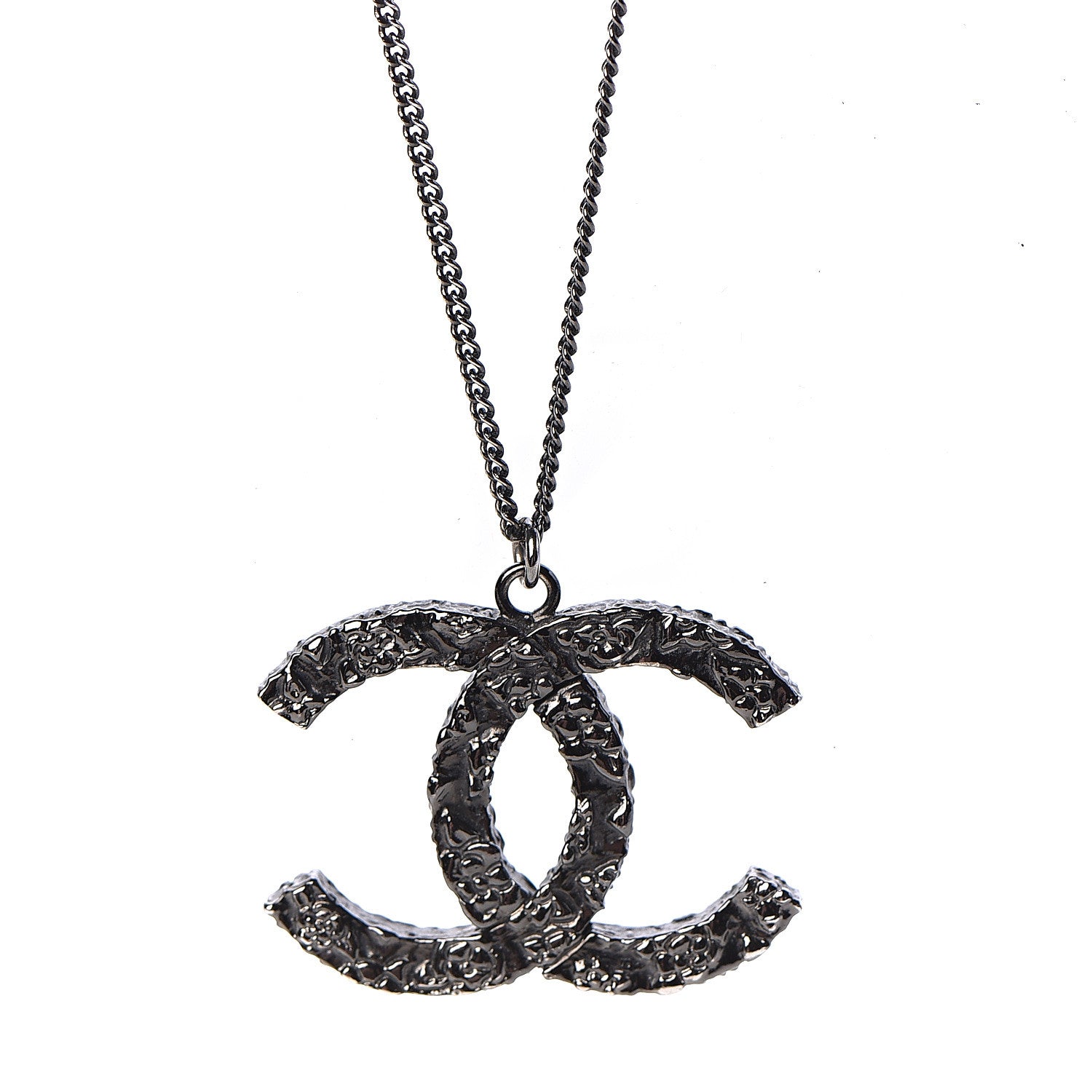 Chanel Ruthenium Camellia CC Necklace 4 of 6
