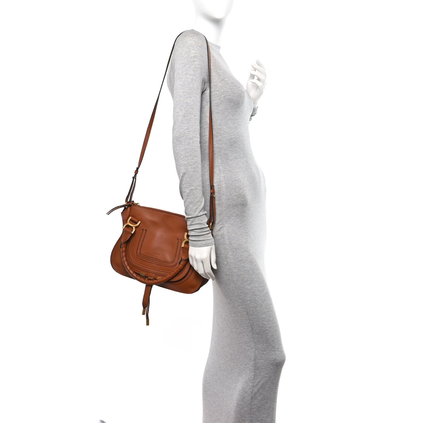 Calfskin Medium Marcie Satchel Tan