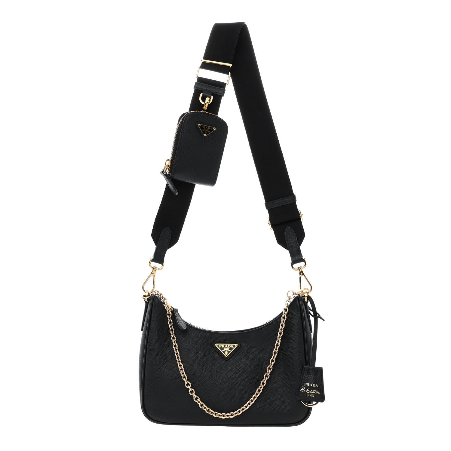 Prada Saffiano Lux Re-Edition 2005 Shoulder Bag Black 1 of 13