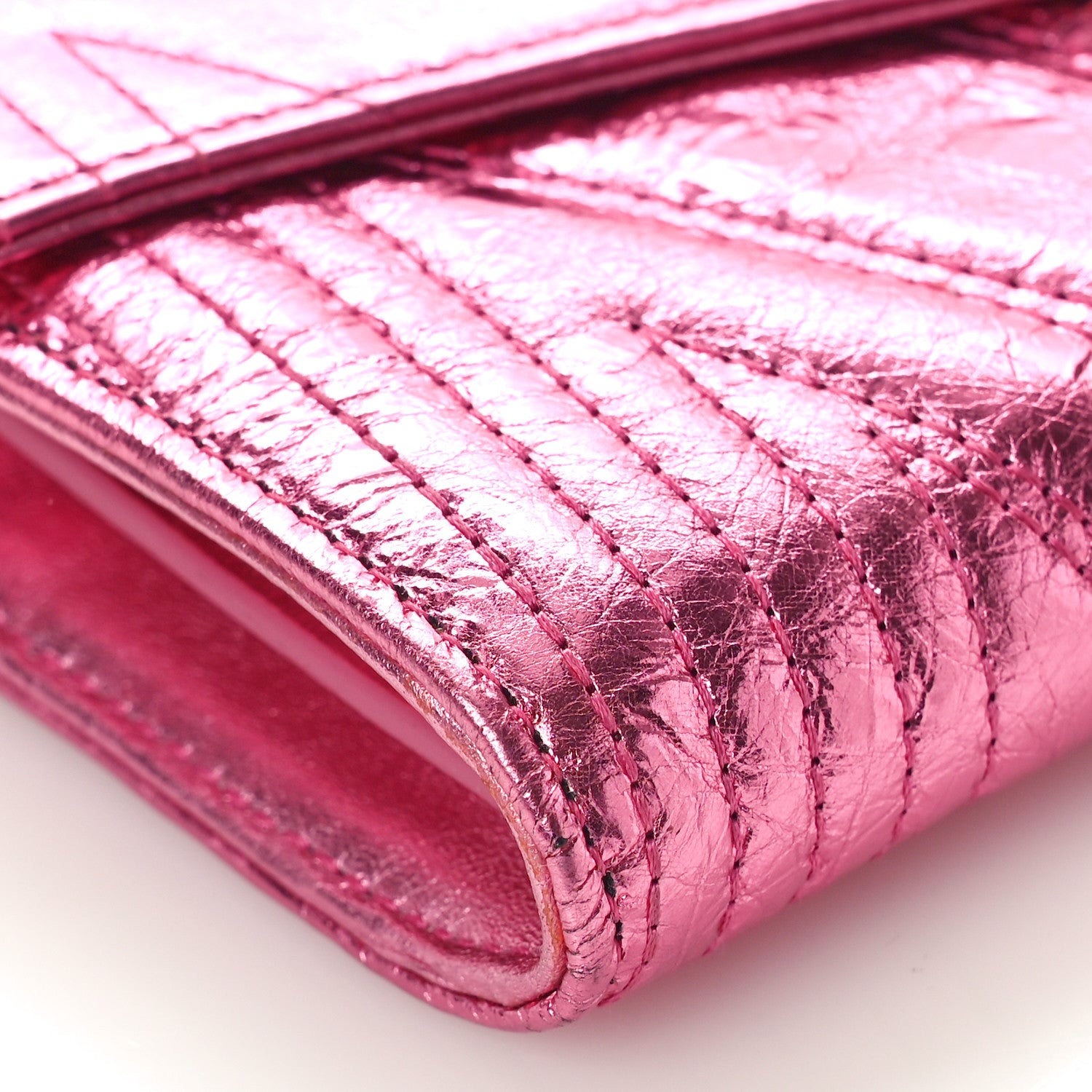 MCM Metallic Calfskin Quilted Patricia Wallet On Chain Viva Lila 8 of 10