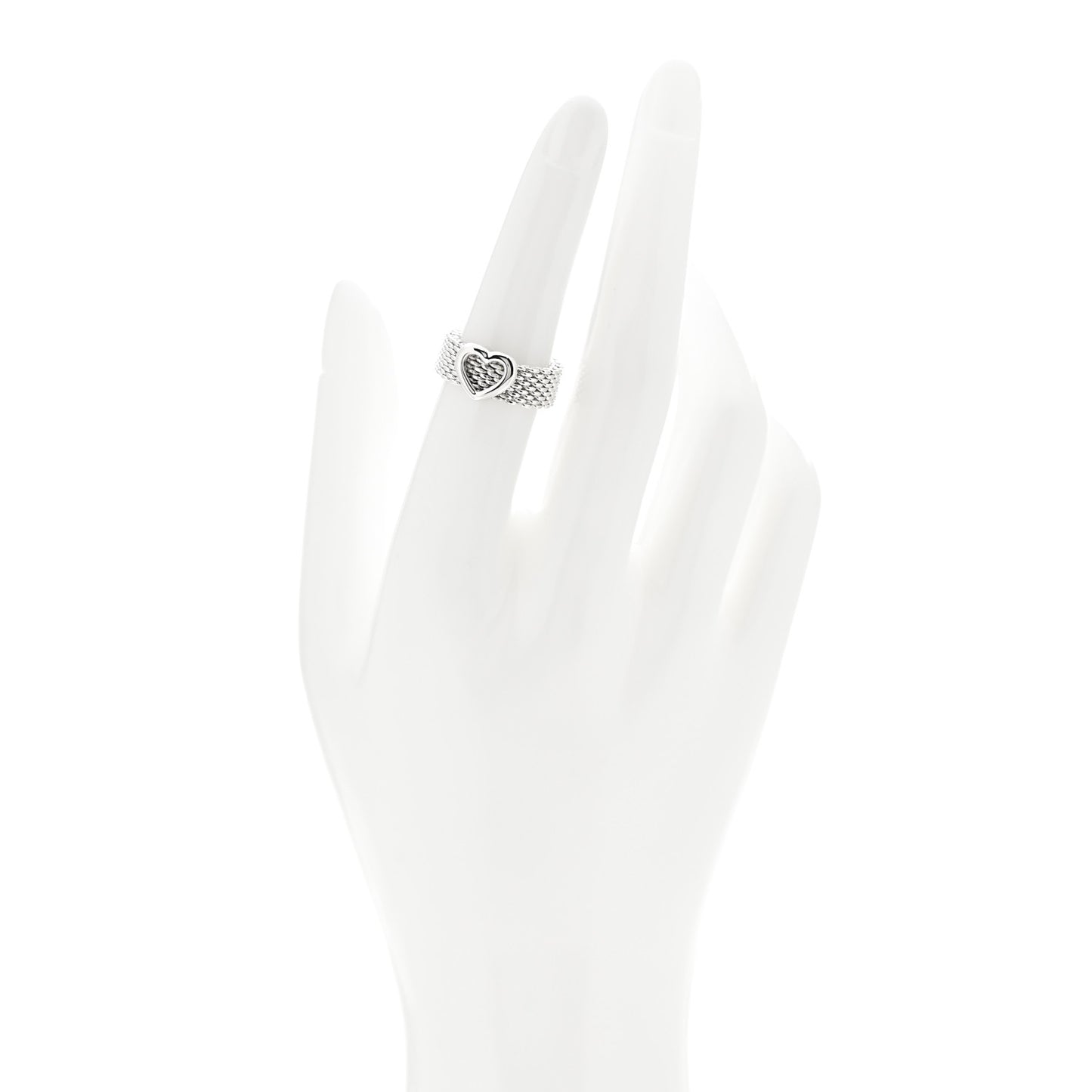 Sterling Silver Somerset Mesh Heart Ring 49 4.75