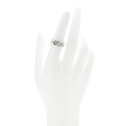 Tiffany Sterling Silver Somerset Mesh Heart Ring 49 4.75 2 of 4