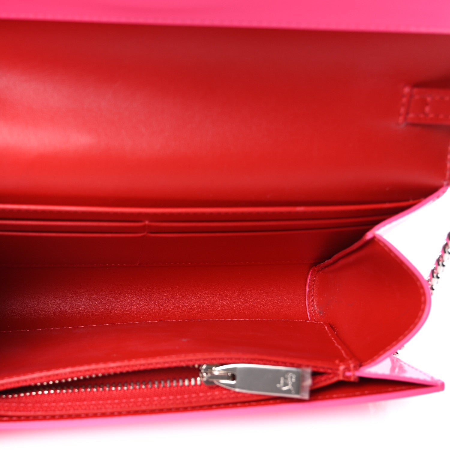 Christian Louboutin Patent Calfskin Loubi54 Crossbody Clutch Fluo Pink 5 of 10