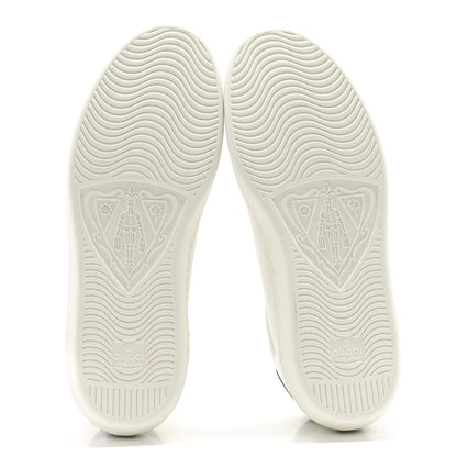 Gucci Calfskin Interlocking G Perforated Mens Ace Sneakers 8 White Grey Sky 5 of 10