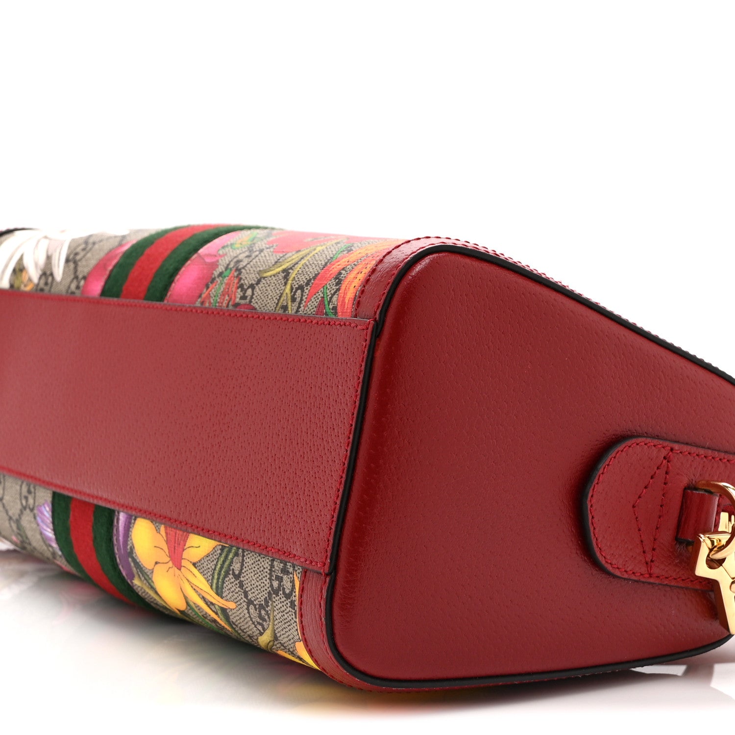 Gucci GG Supreme Monogram Flora Web Medium Ophidia Boston Red 11 of 12