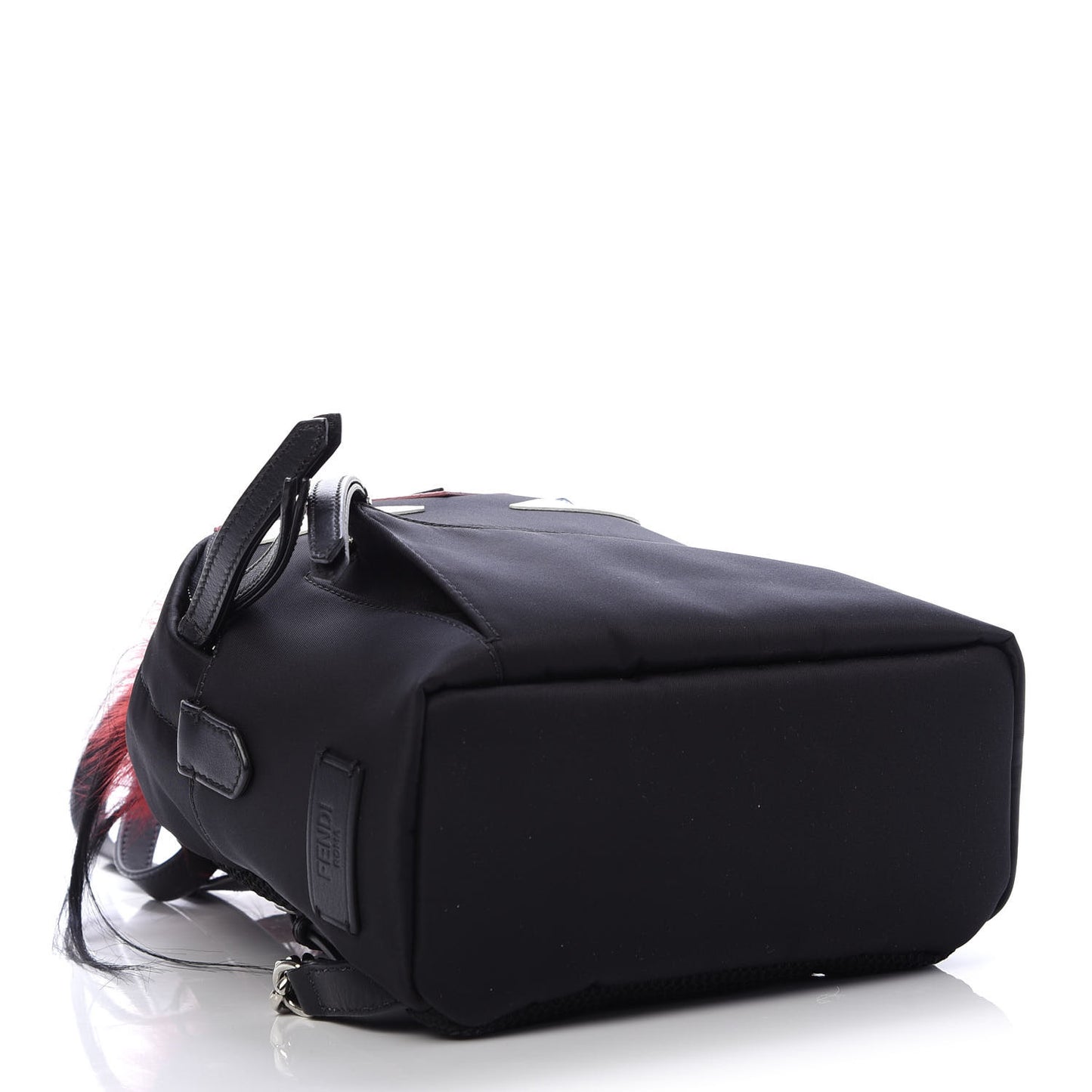 Nylon Vitello Dolce Elaphe Fox Fur Monster Eyes Mini Backpack Black Natural Bordeaux Multicolor