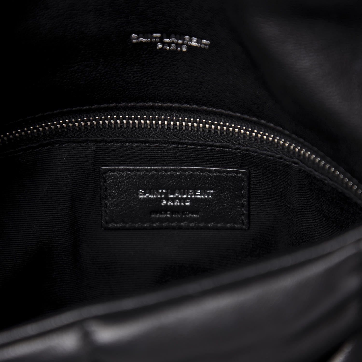 Saint Laurent Lambskin Quilted Small Loulou Puffer Monogram Chain Satchel Black 8 of 11