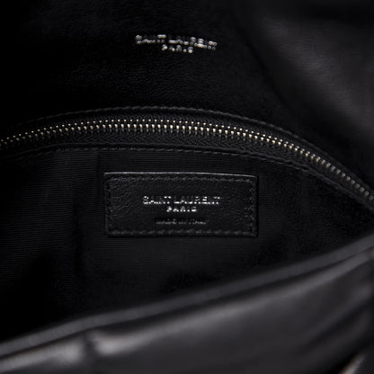 Saint Laurent Lambskin Quilted Small Loulou Puffer Monogram Chain Satchel Black 8 of 11