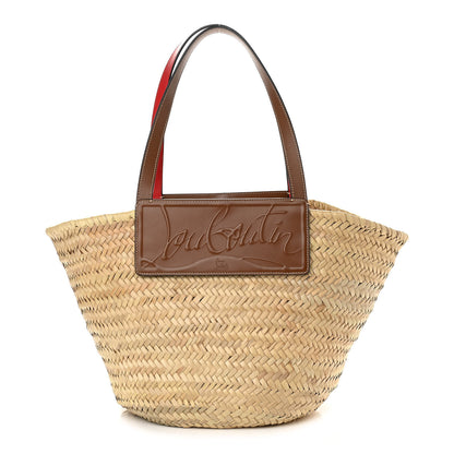Christian Louboutin Woven Straw Loubishore Tote Beige 1 of 11