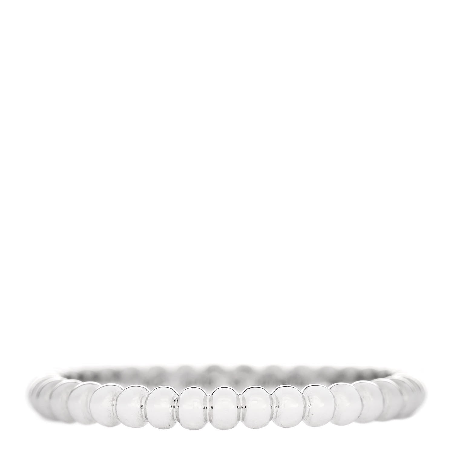 Van Cleef & Arpels 18K White Gold Small Perlee Ring 53 6.25 1 of 4