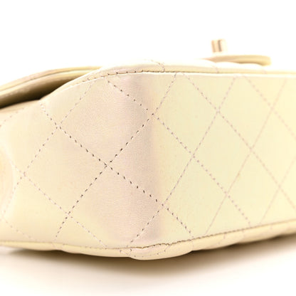 Chanel Iridescent Lambskin Quilted Mini Rectangular Flap Ivory 9 of 13