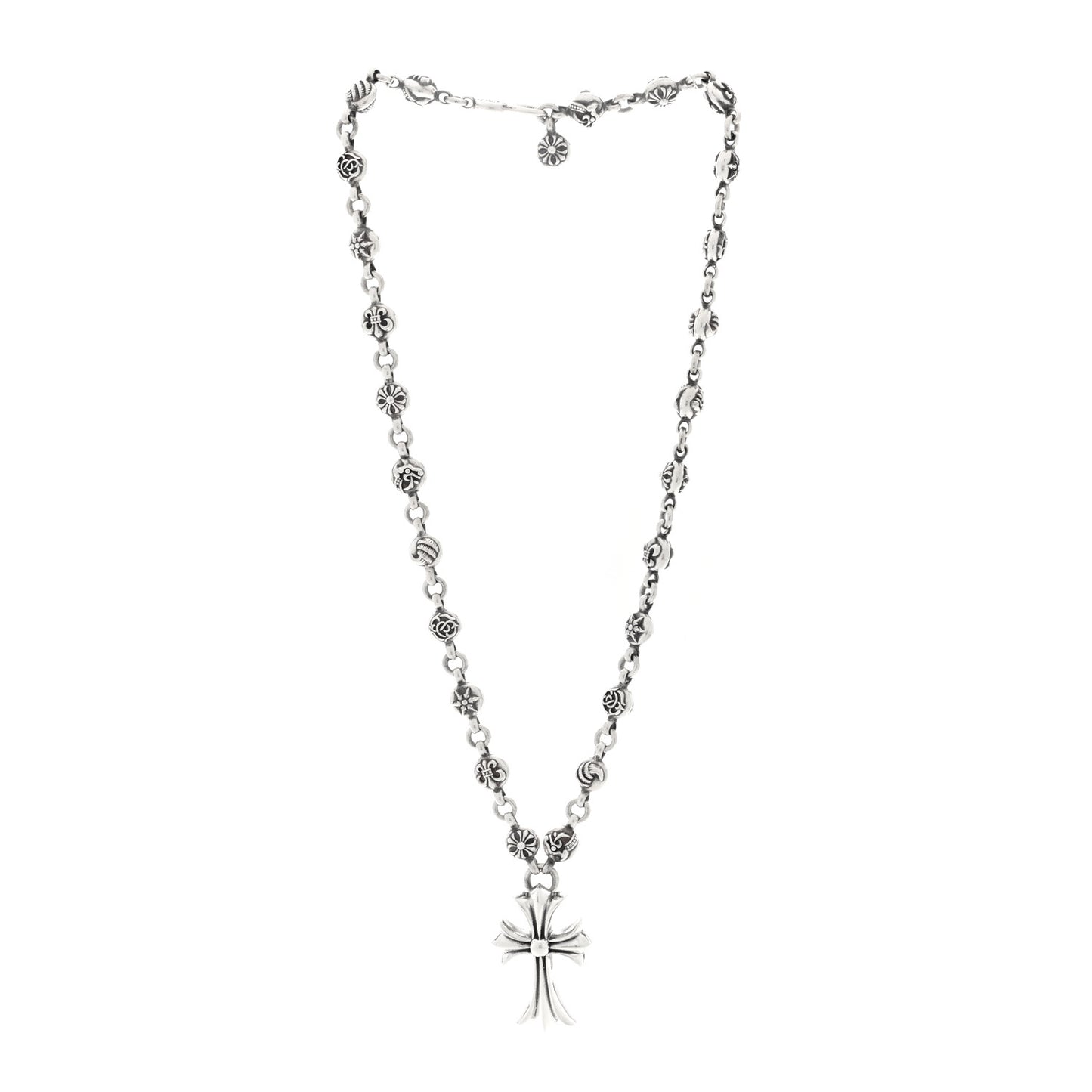 Sterling Silver Cross Pendant Ball Chain Necklace