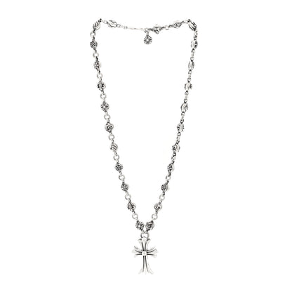 Chrome Hearts Sterling Silver Cross Pendant Ball Chain Necklace 3 of 5