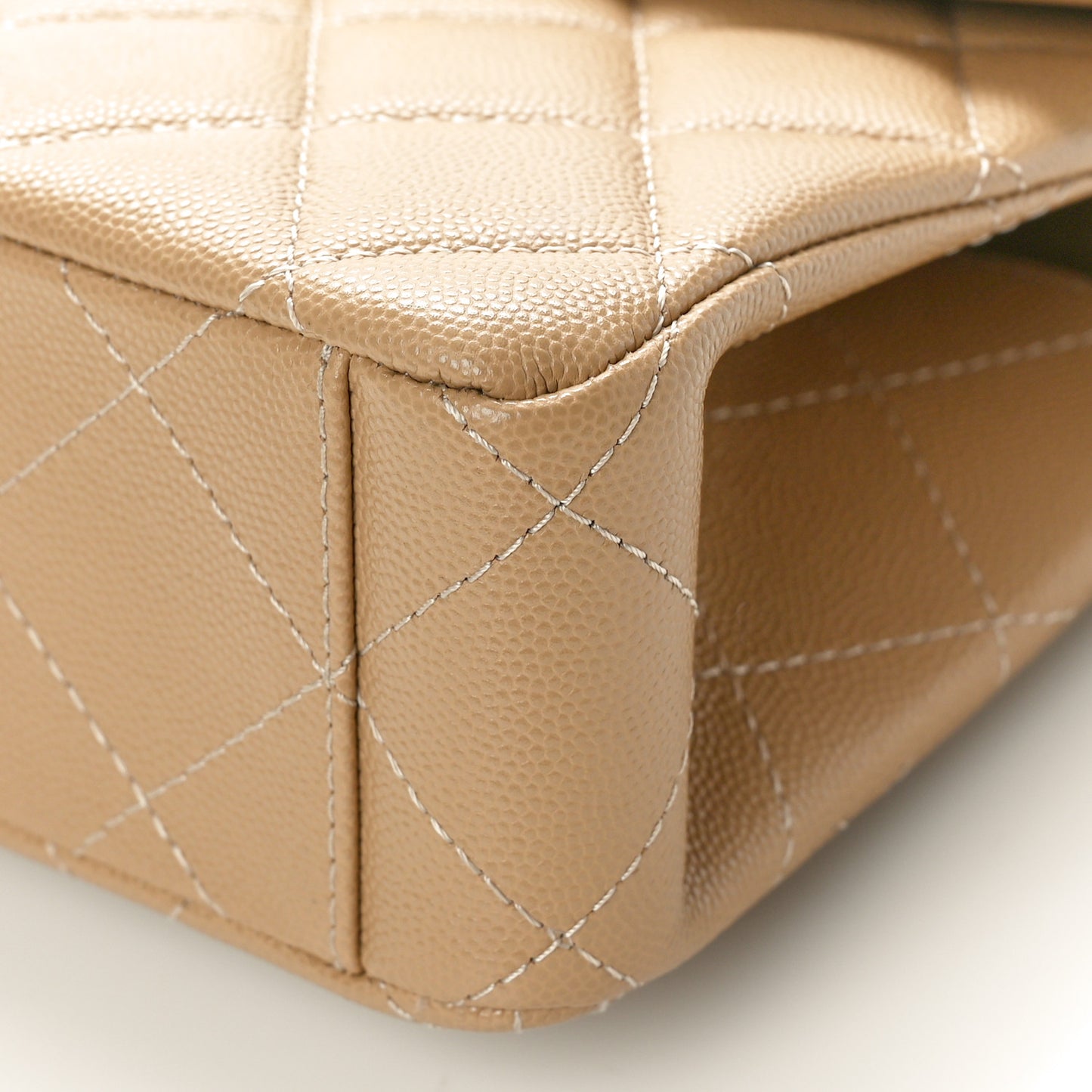 Caviar Quilted 31 Rue Cambon Mini Top Handle Flap Dark Beige