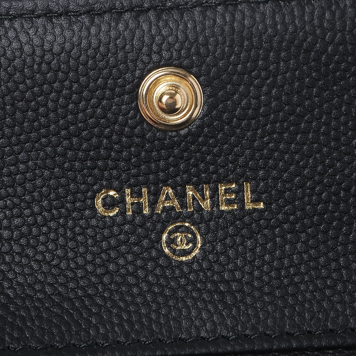 Caviar Quilted Compact Boy Wallet Black