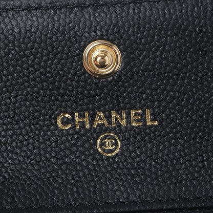 Chanel Caviar Quilted Compact Boy Wallet Black 6 of 9