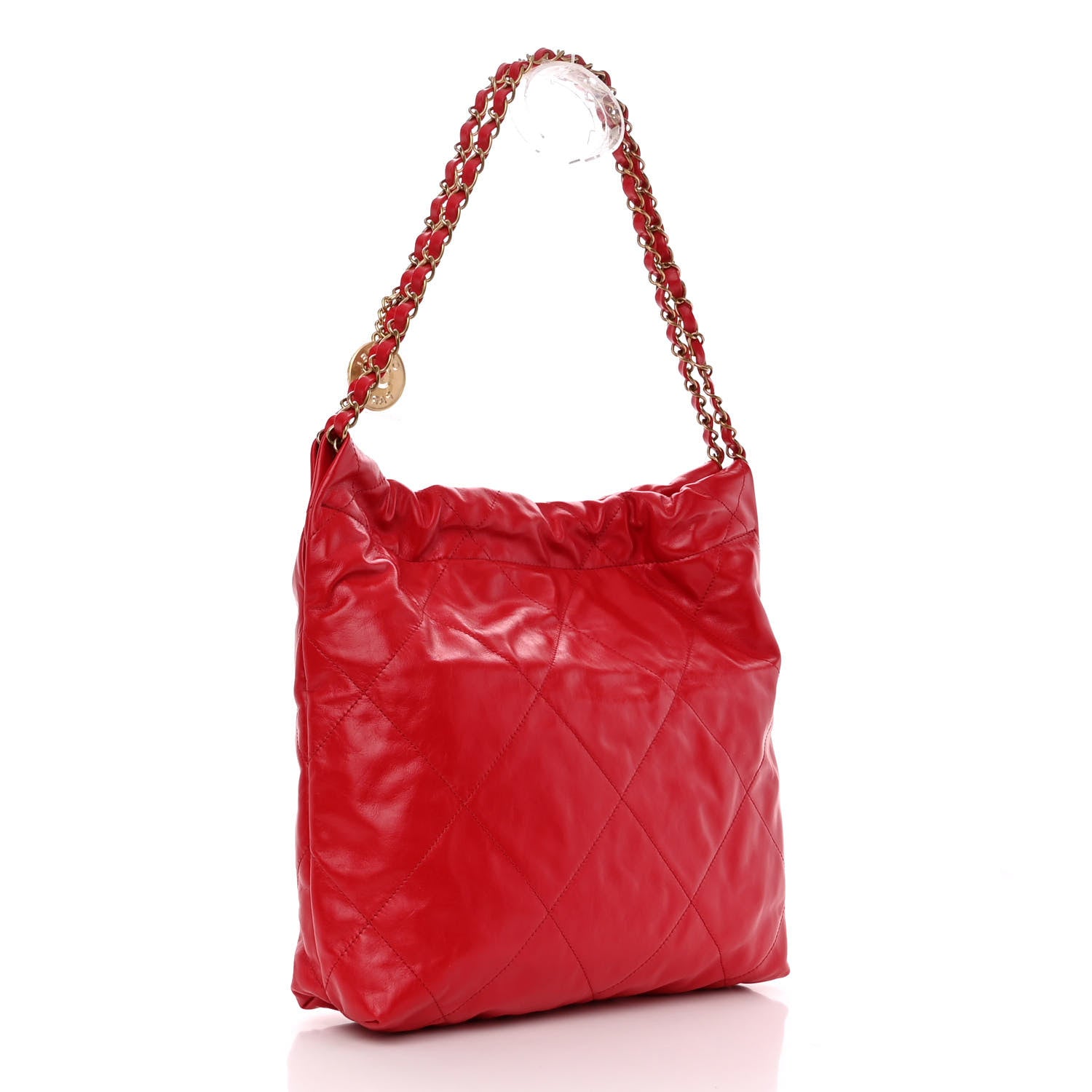 Chanel Shiny Calfskin Quilted Small Chanel 22 Red 1286447