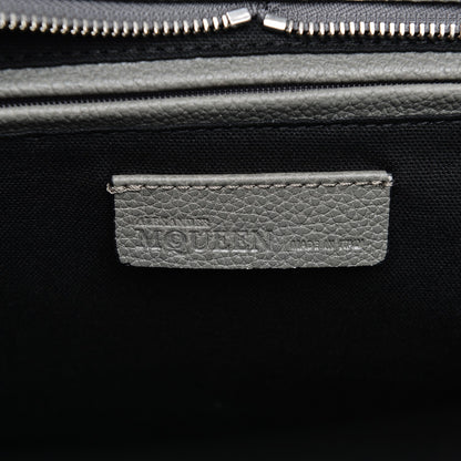 Alexander McQueen Pebbled Calfskin Large Skull Padlock Zip Around Tote Dark Grey 7 of 7