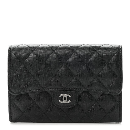 Chanel Iridescent Caviar Quilted Medium Flap Wallet Black 1 of 9