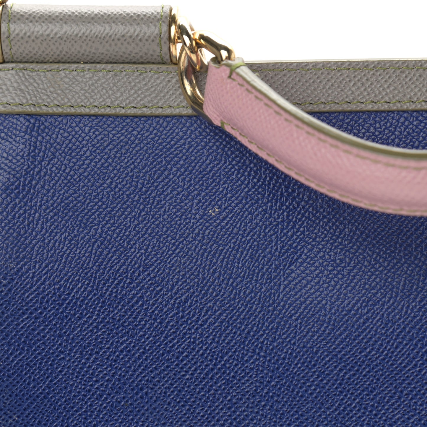 Lizard Calfskin Embossed Tri-Color Medium Miss Sicily Satchel Red Blue Grey