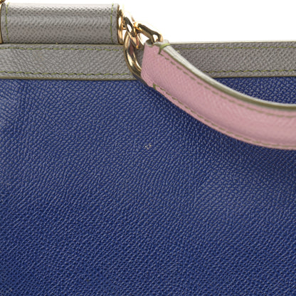 Dolce & Gabbana Lizard Calfskin Embossed Tri-Color Medium Miss Sicily Satchel Red Blue Grey 13 of 13