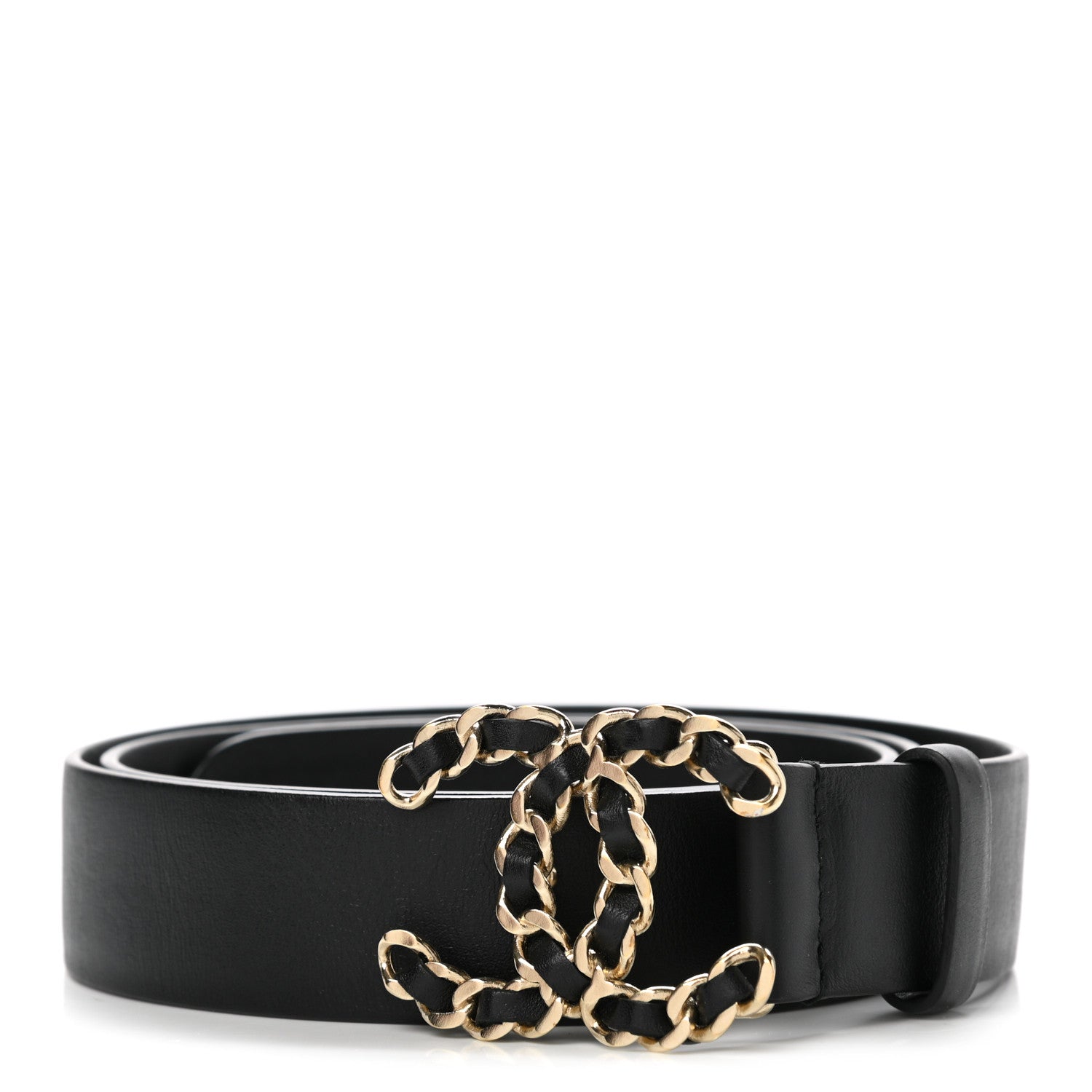 Chanel Calfskin CC Chain Belt 85 34 Black 1 of 8