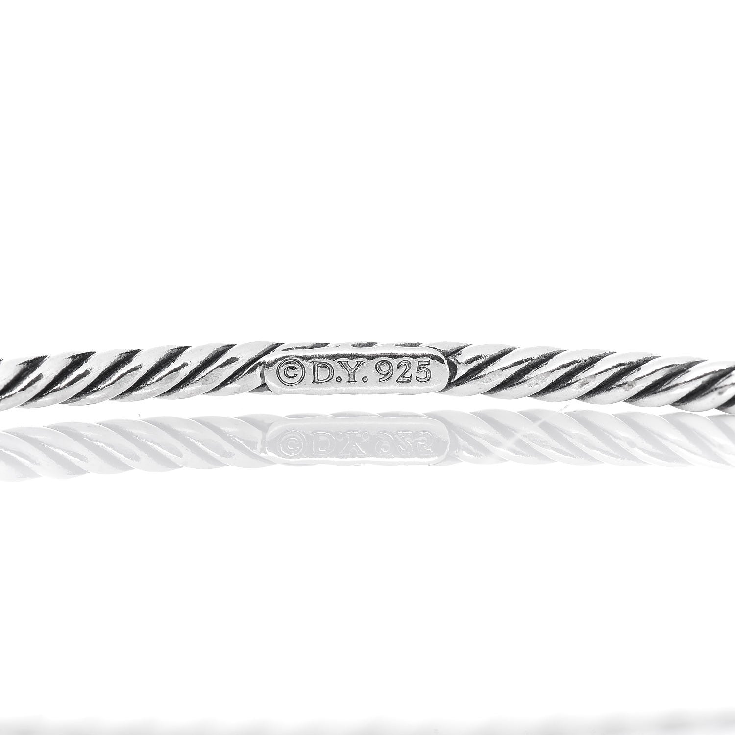 David Yurman Sterling Silver Black Onyx Color Classics Bangle Bracelet Set of 2 6 of 6