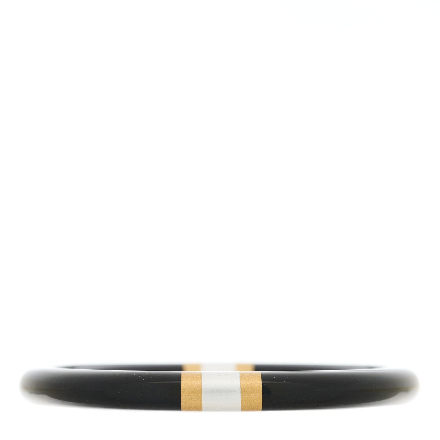 Hermes Lacquered Wood H Equipe PM Bangle Bracelet T1 Black 1 of 6