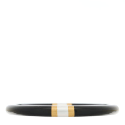 Hermes Lacquered Wood H Equipe PM Bangle Bracelet T1 Black 1 of 6