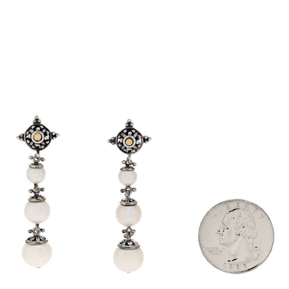 John Hardy Sterling Silver 18K Yellow Gold Pearl Jaisalmer Drop Earrings 2 of 4