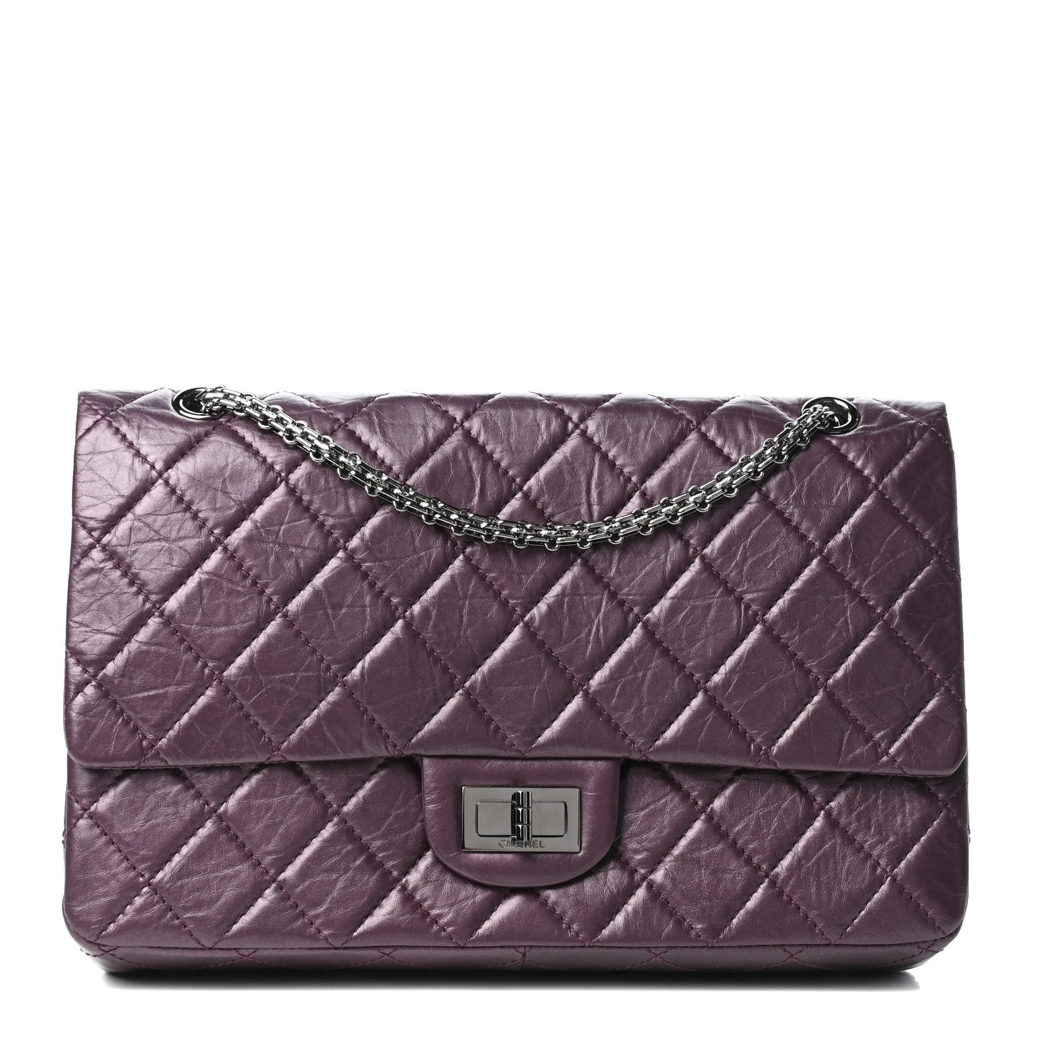 Chanel Aged Calfskin Quilted 2.55 Reissue 227 Flap Dark Purple 1 of 10