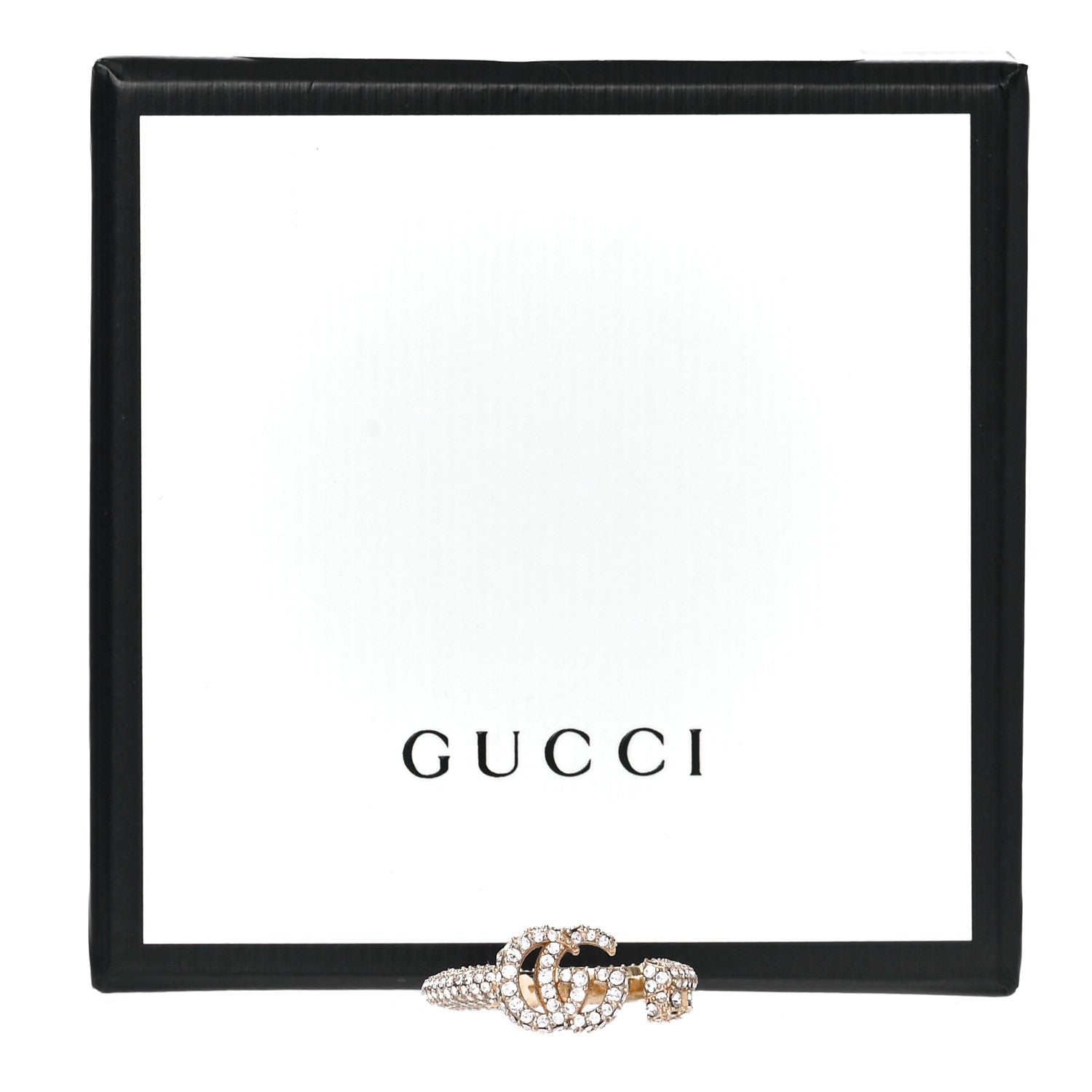 Gucci Crystal Double G Ring L Aged Gold 7 of 7