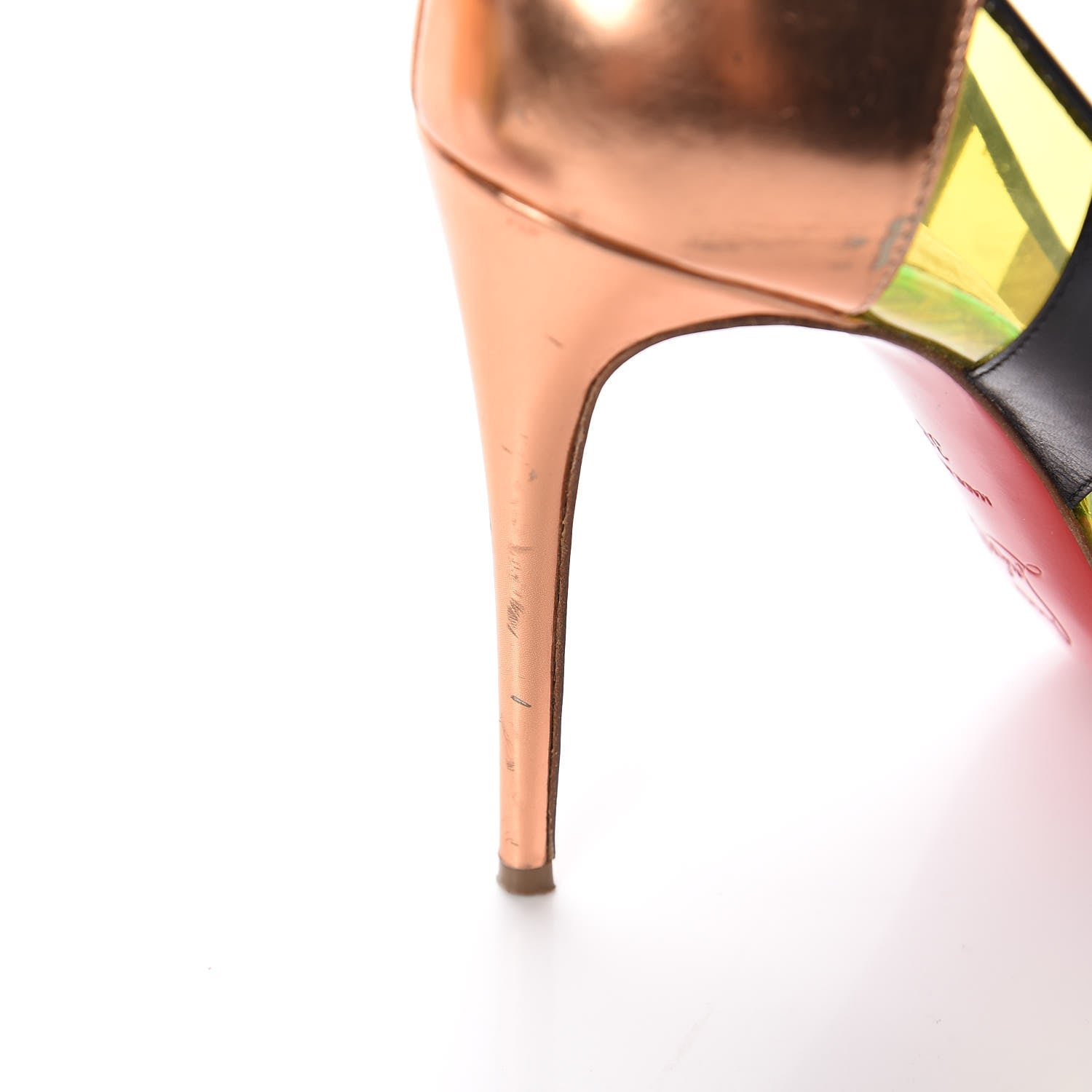 Christian Louboutin PVC Patent Metallic Calfskin Brandy 100 Pumps 38 Multicolor 12 of 14