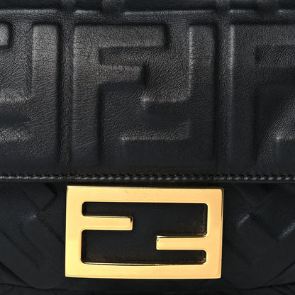 Fendi Nappa FF 1974 Embossed Mini Baguette Black 8 of 11
