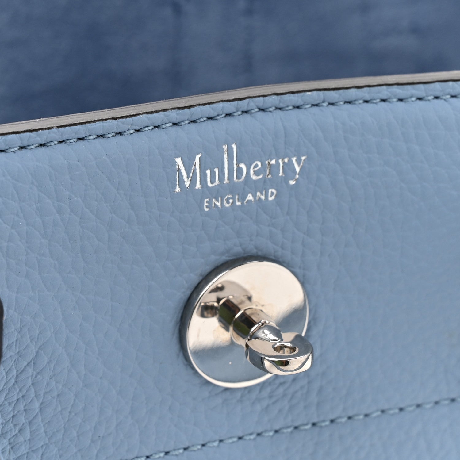 Mulberry Classic Grain Calfskin Small Bayswater Porcelain Blue 5 of 15