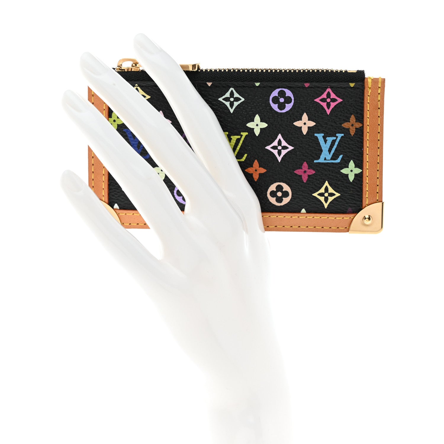 Louis Vuitton Monogram Multicolor Key Pouch Black 3 of 9