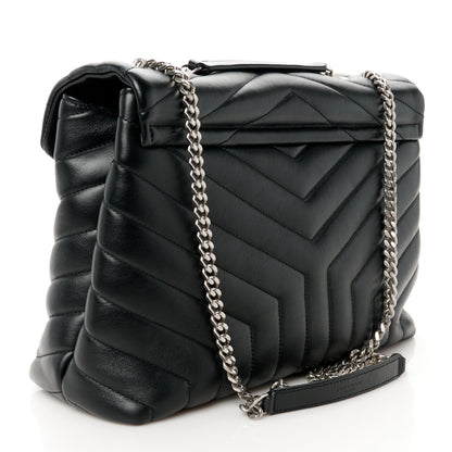 Saint Laurent Calfskin Y Quilted Monogram Medium Loulou Chain Satchel Black 3 of 11