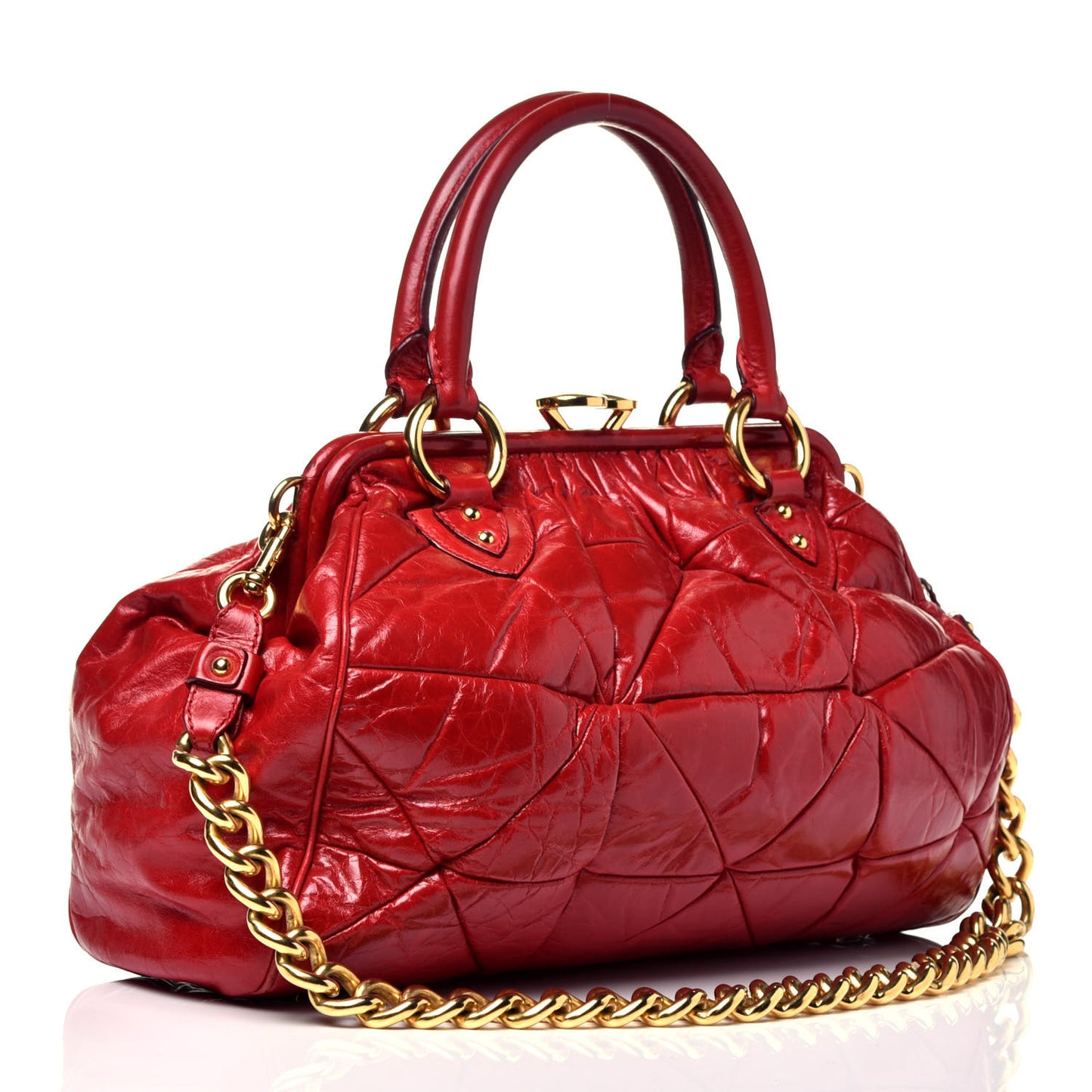 Calfskin Patchwork Stam Red