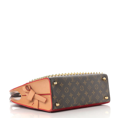 Louis Vuitton Monogram Calf Hair Spikes Iconoclasts Christian Louboutin Tote Red 4 of 22