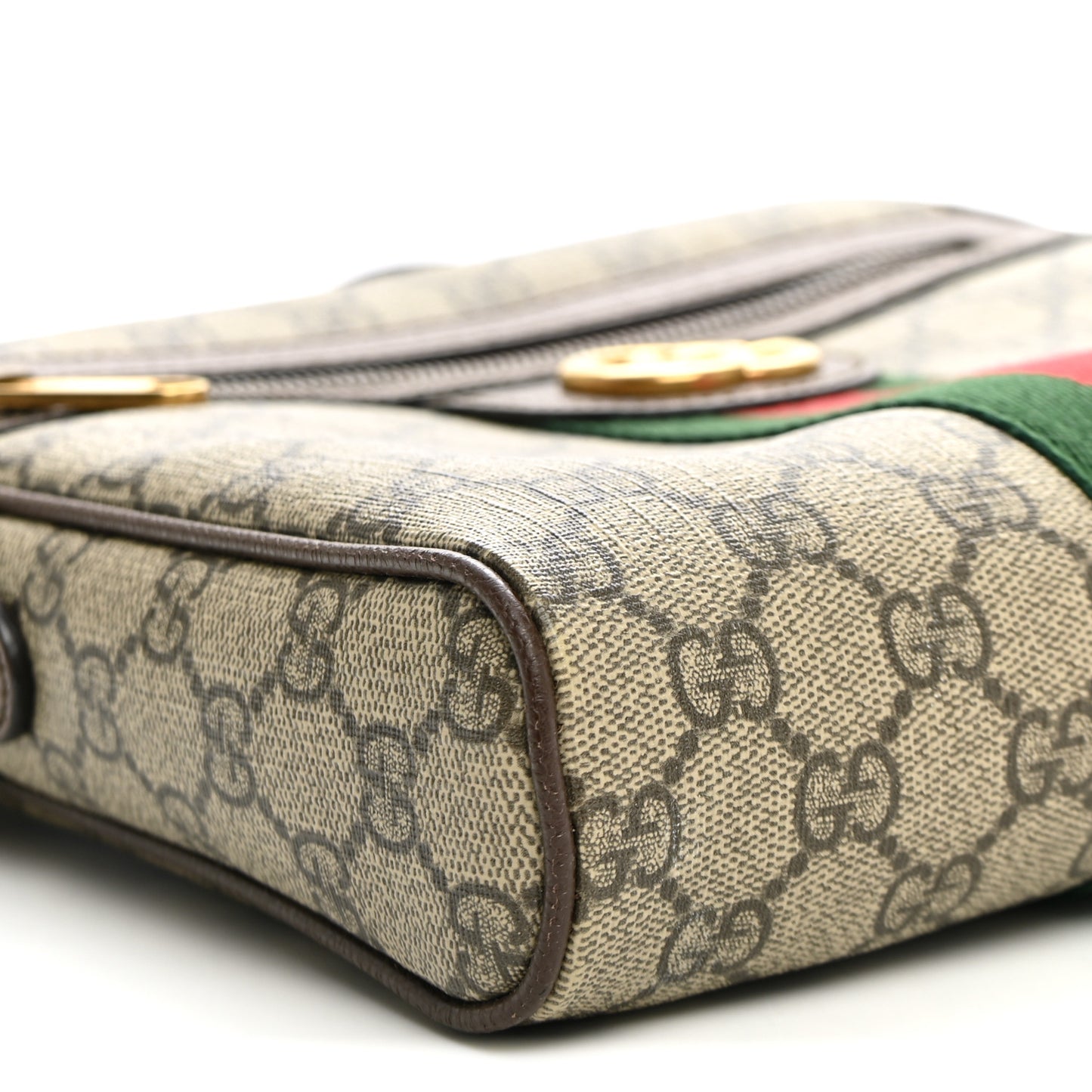 GG Supreme Monogram Web Small Ophidia Messenger Bag Brown
