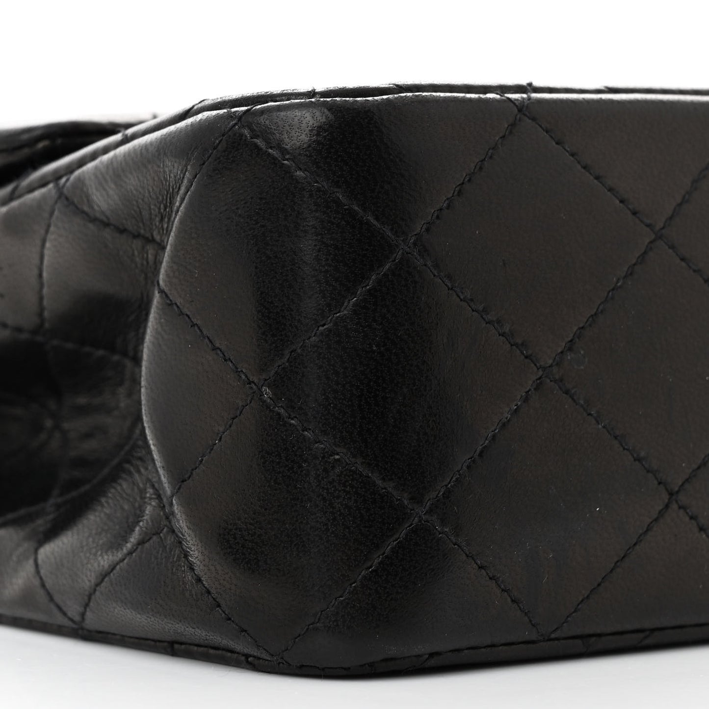 Lambskin Quilted Medium Double Flap Black